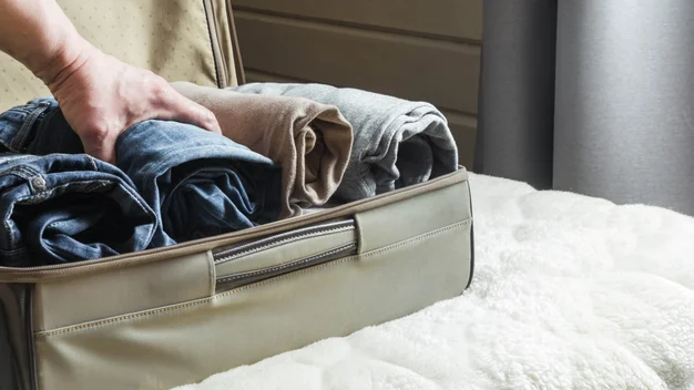 Roll clothes to save space in your suitcase 2024